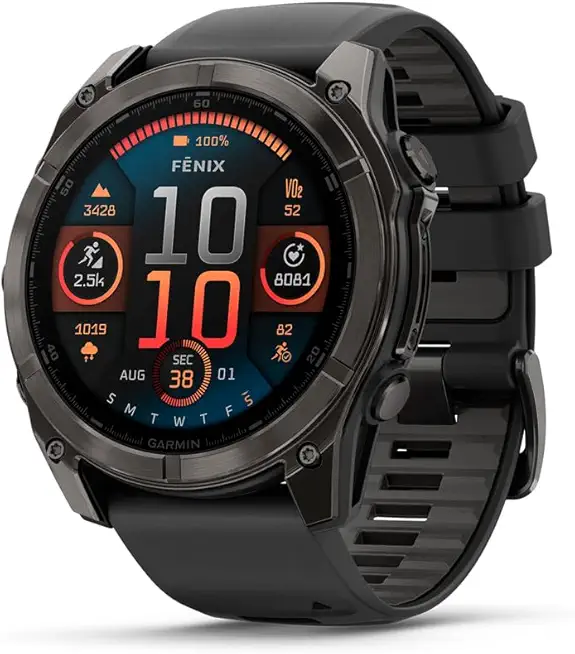 Garmin fēnix® 8 – 51 mm, AMOLED, 藍寶石, 高階 Multisport GPS Smart手錶, Long-Lasting Battery Life, Dive-Rated, Buil...